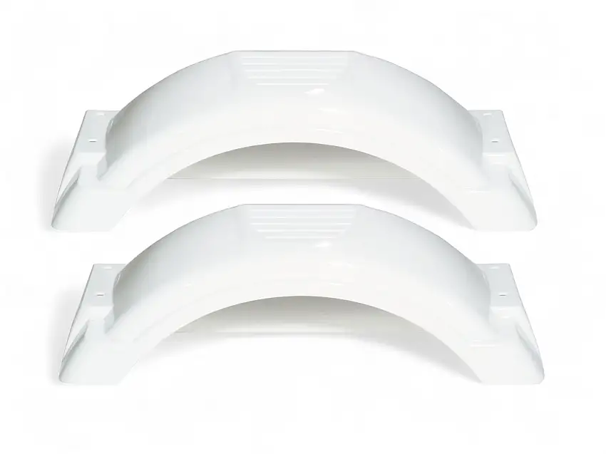 Set of 2, Fulton 8-12 in.No Step White Trailer Fender 008549