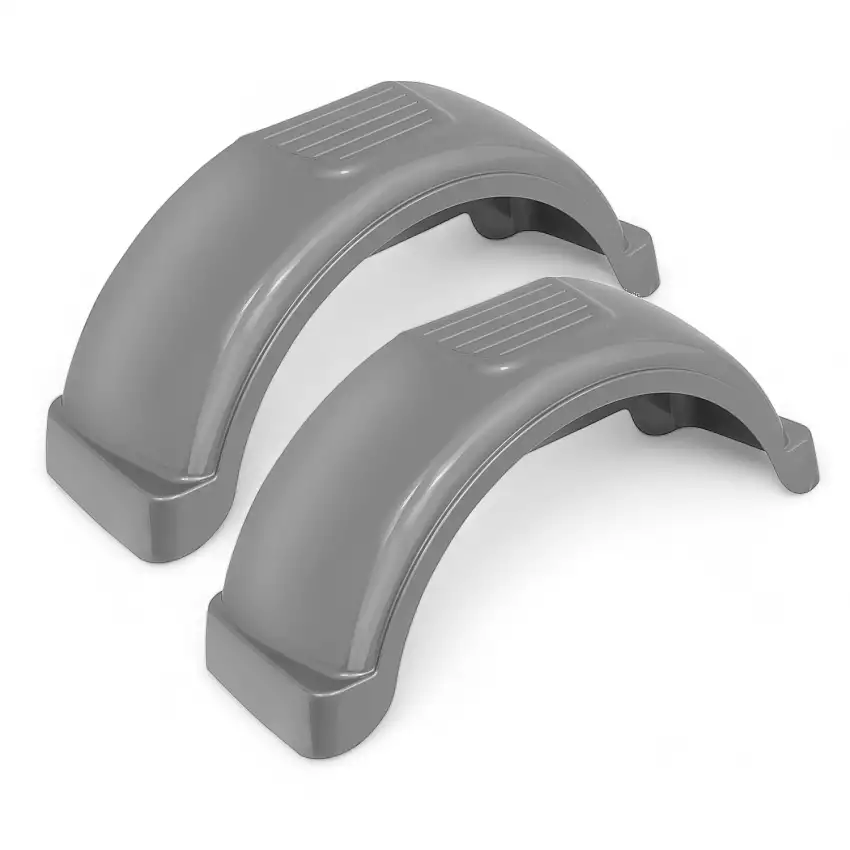 Set of 2, Fulton 14 in. Top Step Silver Trailer Fender 008564