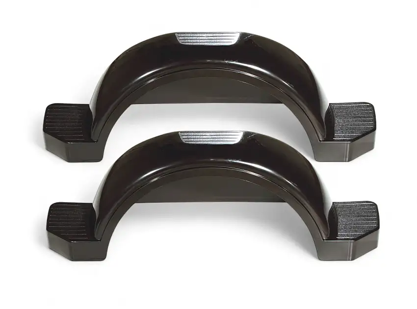 Set of 2, Fulton 15 in.Top & Side Step Black Trailer Fender 008585