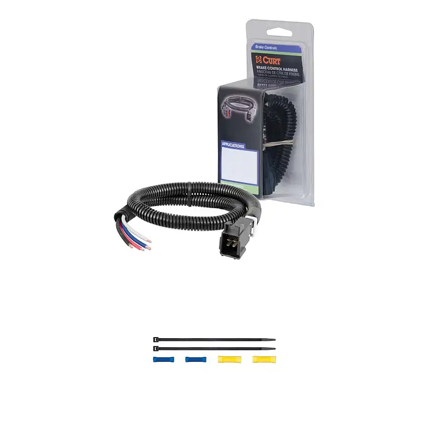 CURT Universal Trailer Brake Controller Harness with Pigtails (Packaged) Trailer Brake Control Harness