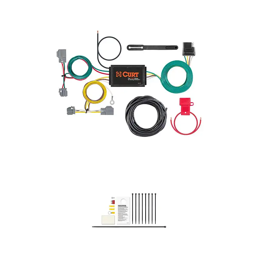 CURT Custom Wiring Harness, 4-Way Flat Output, Select Ford Focus Sedan Trailer Connector Kit