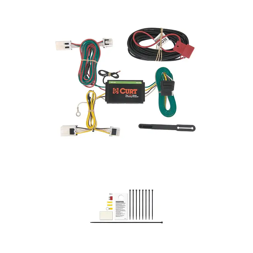 CURT Custom Wiring Harness, 4-Way Flat Output, Select Nissan NV1500, NV2500, NV3500 Trailer Connector Kit