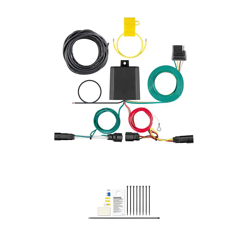 CURT Custom Wiring Harness, 4-Way Flat Output, Select Ford Edge Titanium Trailer Connector Kit