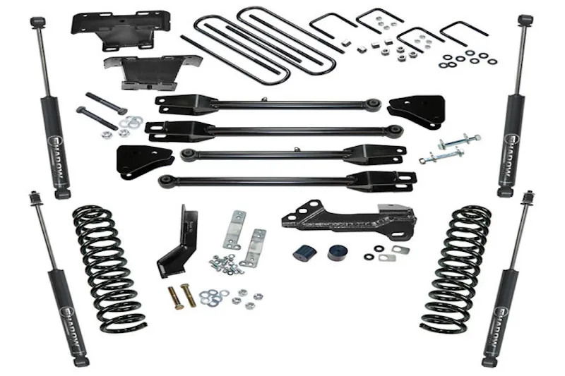 2017-2022 Ford F250 & F350 SuperLift 4 inch 4-Link Lift - Shadow Shocks | K166