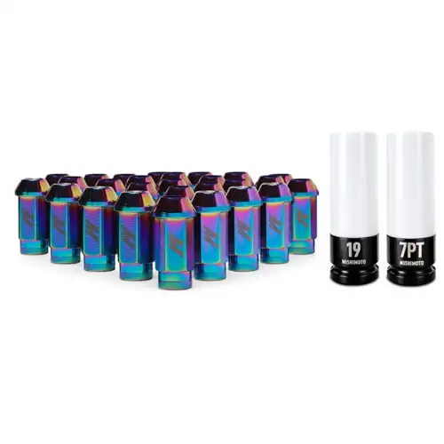 Mishimoto Aluminum Locking Lug Nuts M12x1.5, 27pc Set, Neo Chrome