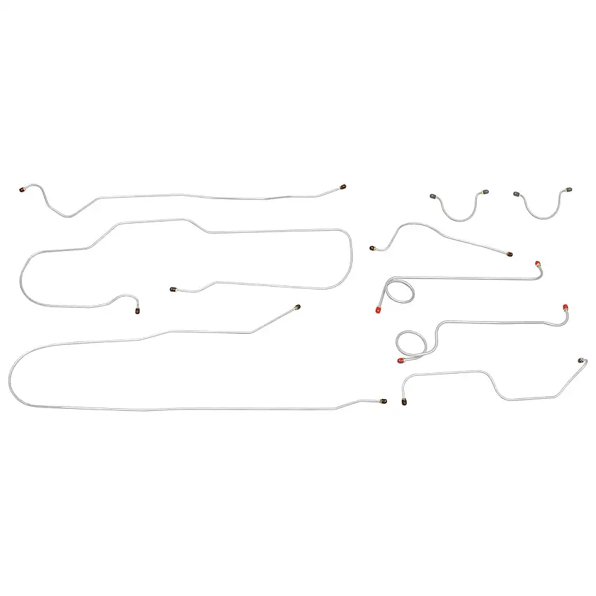 1948 Dodge B1-C 3/4-Ton Complete Brake Line Kit (w/ Wheel Lines) 9pc, OE Steel