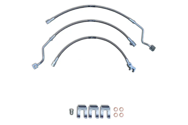 1999-2000 Ford F250 & F350 Crown Performance Stainless Steel Brake Line Kit (7-9 inch of Lift) | 79FORD77FR07