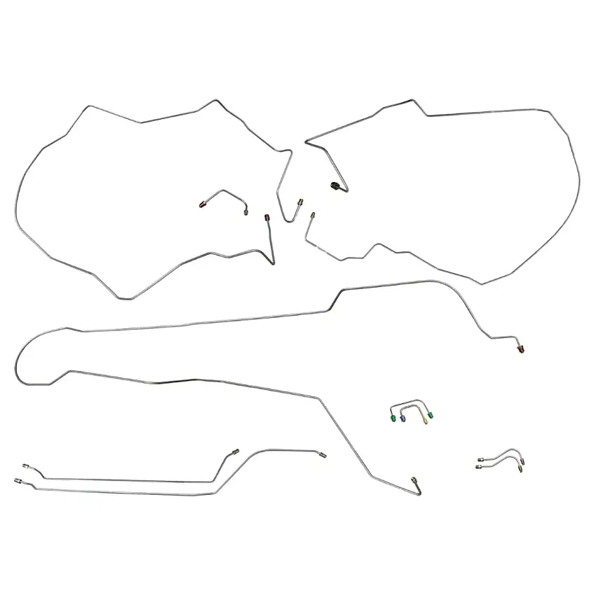 1962-67 Chevy II Power Disc Conversion Brake Line Kit 10pc, OE Steel