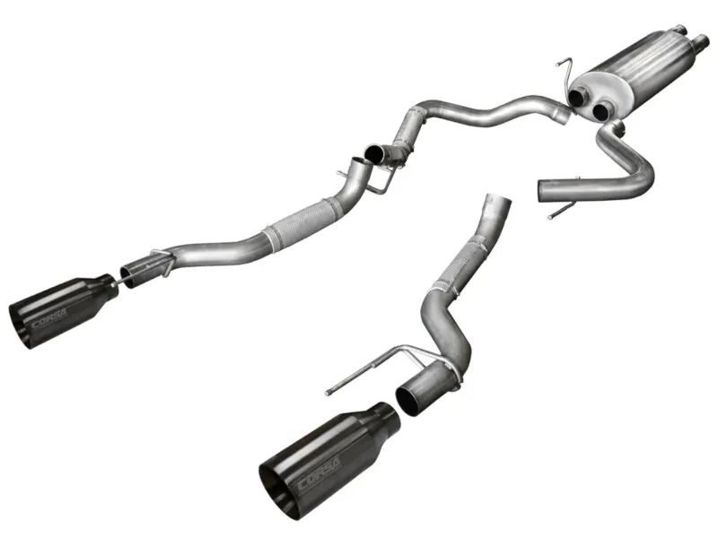 2017-2020 Ford Raptor 3.5L EcoBoost Corsa Dual-Rear Exit Cat-Back Kit (Gunmetal Tips) | 14397GNM