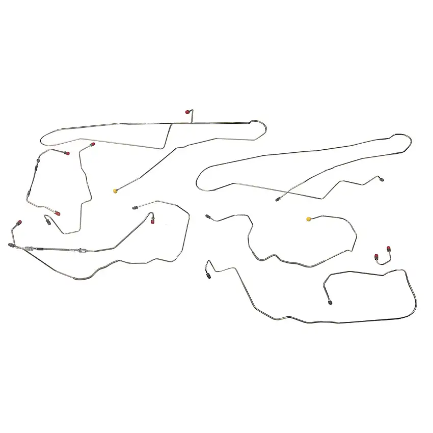1998(Late)-00 Chevrolet Corvette LS1 Four-Wheel Disc w/ Front Mounted ABS Complete Brake Line Kit 9pc, OE Steel