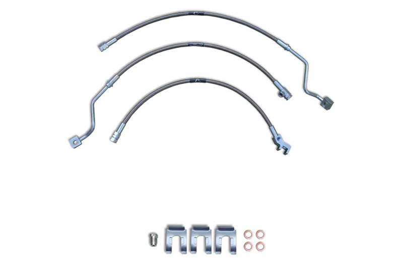 1999-2000 Ford F250 & F350 Crown Performance Stainless Steel Brake Line Kit (0-2 inch of Lift) | 03FORD77FR