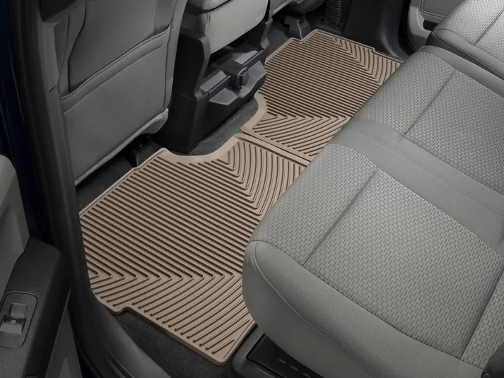 2017-2026 Ford F250 & F350 WeatherTech All-Weather Rear Floor Mats Tan (SuperCrew) | W409TN