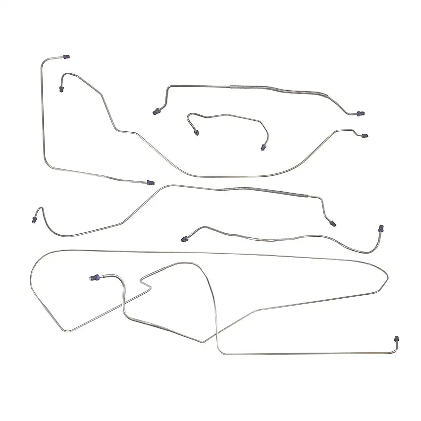 1959-60 Ford Thunderbird Power Or Manual Drum Under Dash Brake Line Kit 7pc OE Steel