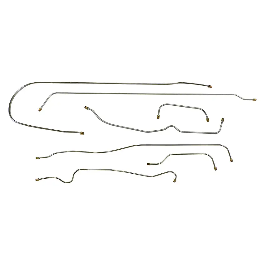 1951-54 Hudson Hornet Manual Drum Brake Line Kit 8pc, OE Steel