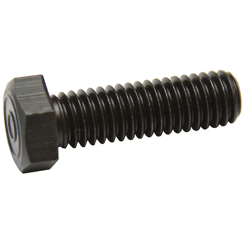 3/8" - 16 x 1.25" x Full Thread, Grade 8 Hex Bolt, 9/16" Head. Pontiac Exhaust Manifold Bolt. Finish: Black Phosphate & Oil