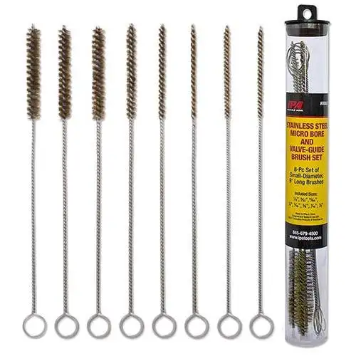 8-Piece Brass Micro Bore & Valve-Guide Brush Set