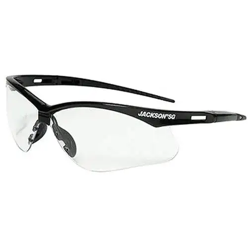 Safety Glasses with Black Frame & Clear Anti-Fog Lens