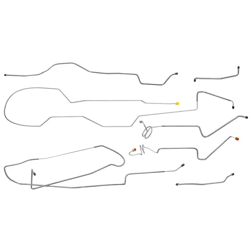 1974-79 Jeep J-10 Std. Cab Longbed Dana 44 Axle Brake Line Kit 7pc, OE Steel