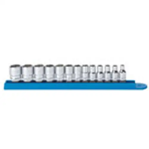 Socket Set, 1/4 Drive, 13 Pc, Metric