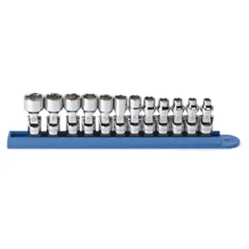 1/4 Inch Dr 12 Pc 6 Pt Metric Flex Socket Set
