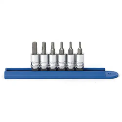 6 Pc Hex Bit Socket Set Metric 1/4 Inch Drive