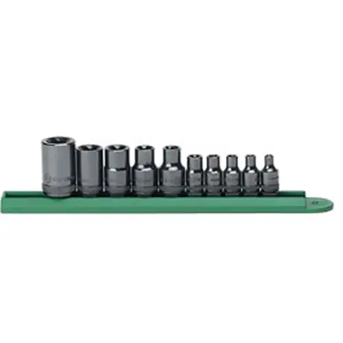 1/4, 3/8, 1/2 Inch 10 Pc External Torx Socket Set