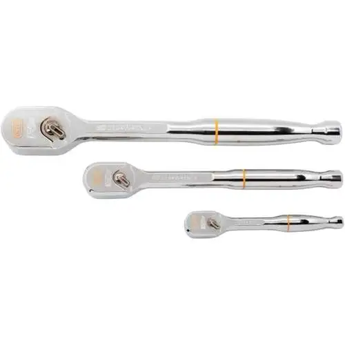 1/4", 3/8" & 1/2" Drive 120XP™ Full Polish Teardrop Ratchet Set