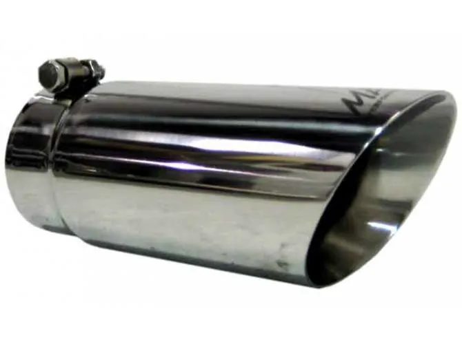 MBRP 3.5 inch Inlet to 4 inch Outlet Polished 304 Stainless Steel Single-Walled Angle-Cut Exhaust Tip | MBR| T5110