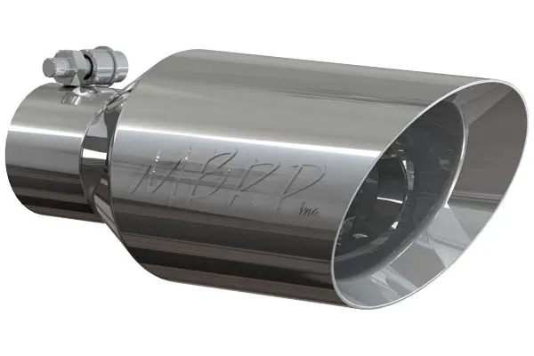 MBRP 2.5 inch Inlet to 4.5 inch Outlet Polished 304 Stainless Steel Dual-Walled Angle-Cut Exhaust Tip | MBR| T5161
