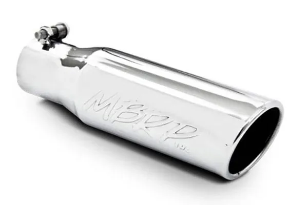 MBRP 3.5 inch Inlet to 4 inch Outlet Polished 304 Stainless Steel Dual-Walled Angle-Cut Exhaust Tip | MBR| T5112