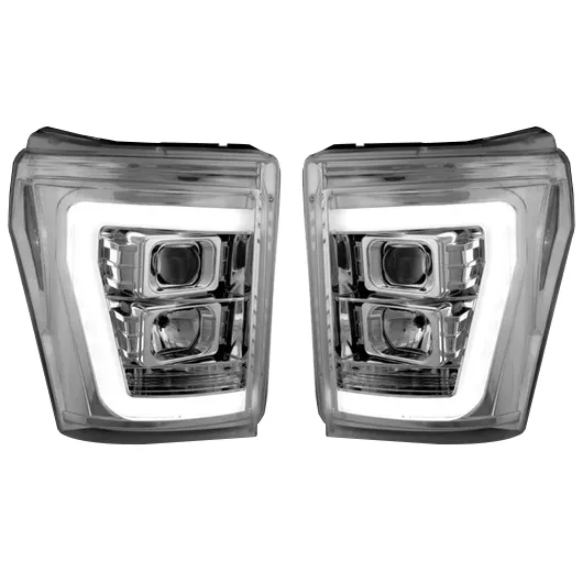 2011-2016 Ford F250 & F350 Recon Projector Headlights with OLED Halos (Clear/Chrome) | 264272CLC