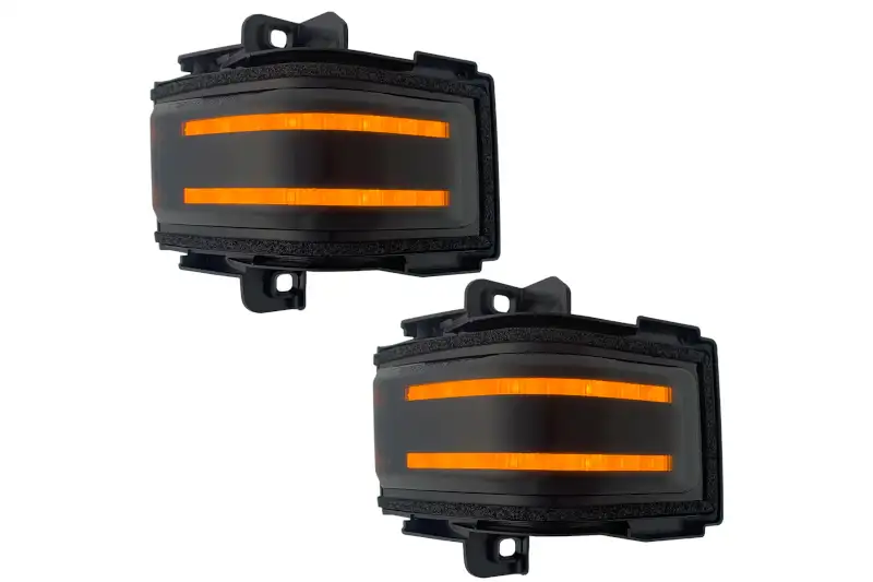 2017-2026 Ford F250 & F350 Recon LED Smoked Side Mirror Lenses (Amber) | 264245AMBK