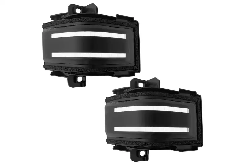 2017-2026 Ford F250 & F350 Recon LED Smoked Side Mirror Lenses (White) | 264245WHBKX