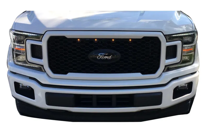 2018-2020 Ford F150 with STX or Lariat Special Edition Grille Custom Auto Works Ford Raptor Style LED Amber Grille Light Kit 2018STXSE