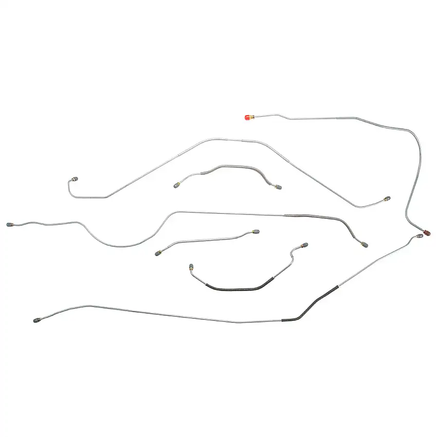 1957 Ford Thunderbird Manual Drum Brake Line Kit 7pc, Stainless