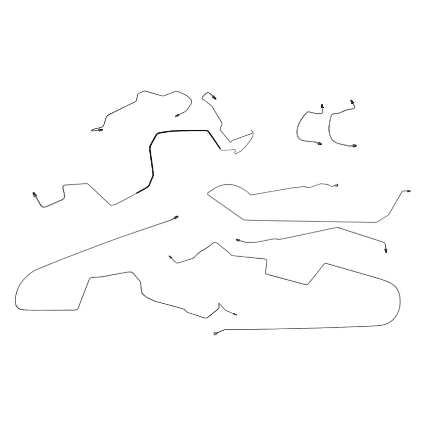 2004-08 Pontiac Grand Prix Four-Wheel Disc w/ABS Complete Brake Line Kit (w/o Flex) 8pc, Stainless