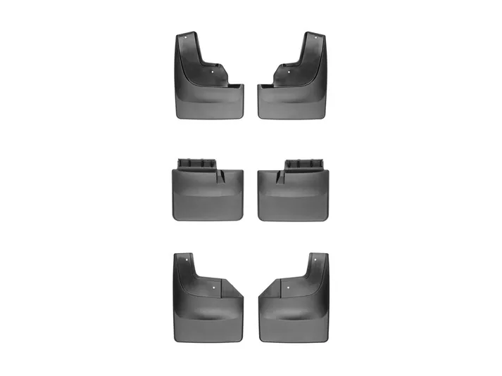 2017-2019 Ford Raptor WeatherTech No-Drill DigitalFit Mudflaps (Front, Rear & Mid-Flap) | 110073-110078-120073