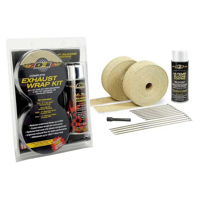 Design Engineering, Inc. 10091 Exhaust & Pipe Wrap Kit, Tan with White HT