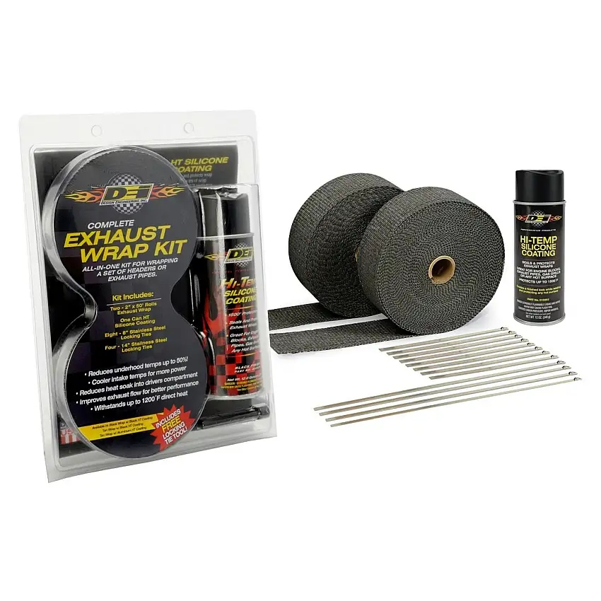Design Engineering, Inc. 10094 Exhaust & Pipe Wrap Kit, Black with HT