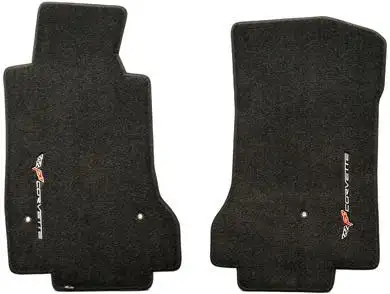 MAT SET-FLOOR-LLOYD'S ULTIMATS-APPLIQUE CORVETTE AND CROSS FLAGS LOGO-COLORS-PAIR-07L-E13 (#E15014)
