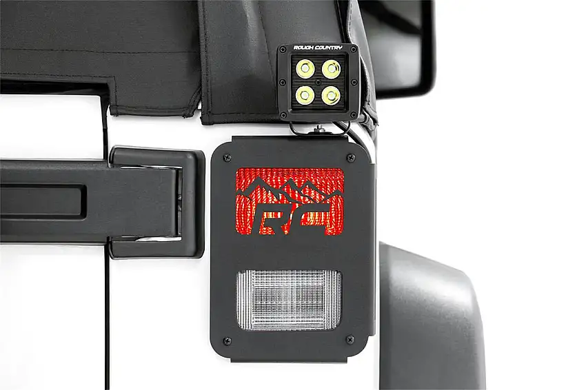 Rough Country 1078 Wrangler JK Tail Light Covers - Mountain Design (Pair)