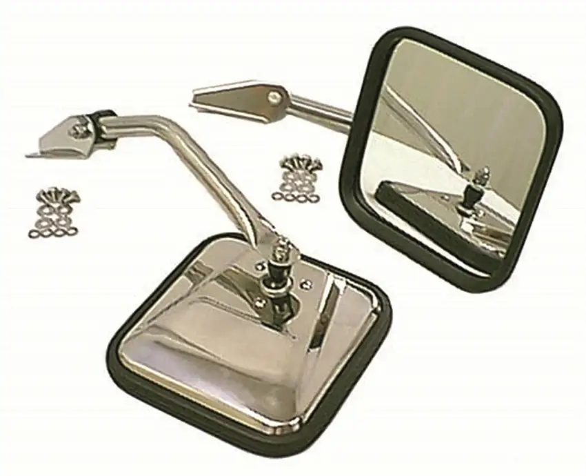 Rugged Ridge 11010.01 CJ-Style Side Mirror Kit, Chrome