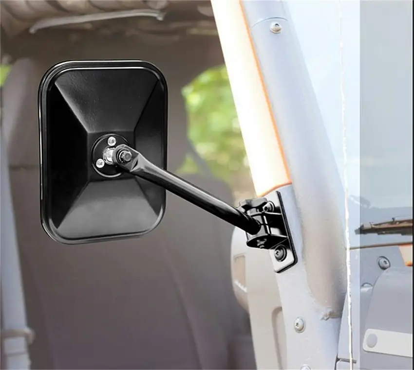 Rugged Ridge 11025.13 Quick Release Side Mirror; Black; Rectangular; 97-17 Jeep Wrangler