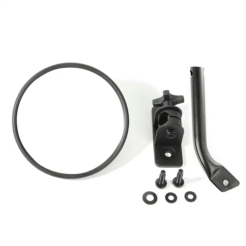 Rugged Ridge 11025.19 Stubby Trail Mirror; Round; Textured Black; 97-17 Jeep Wrangler JK