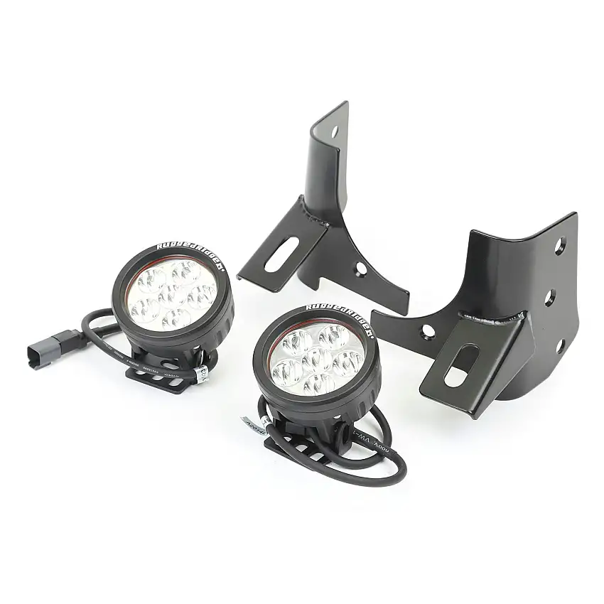 Rugged Ridge 11027.13 Windshield Bracket LED Kit, Black, Round