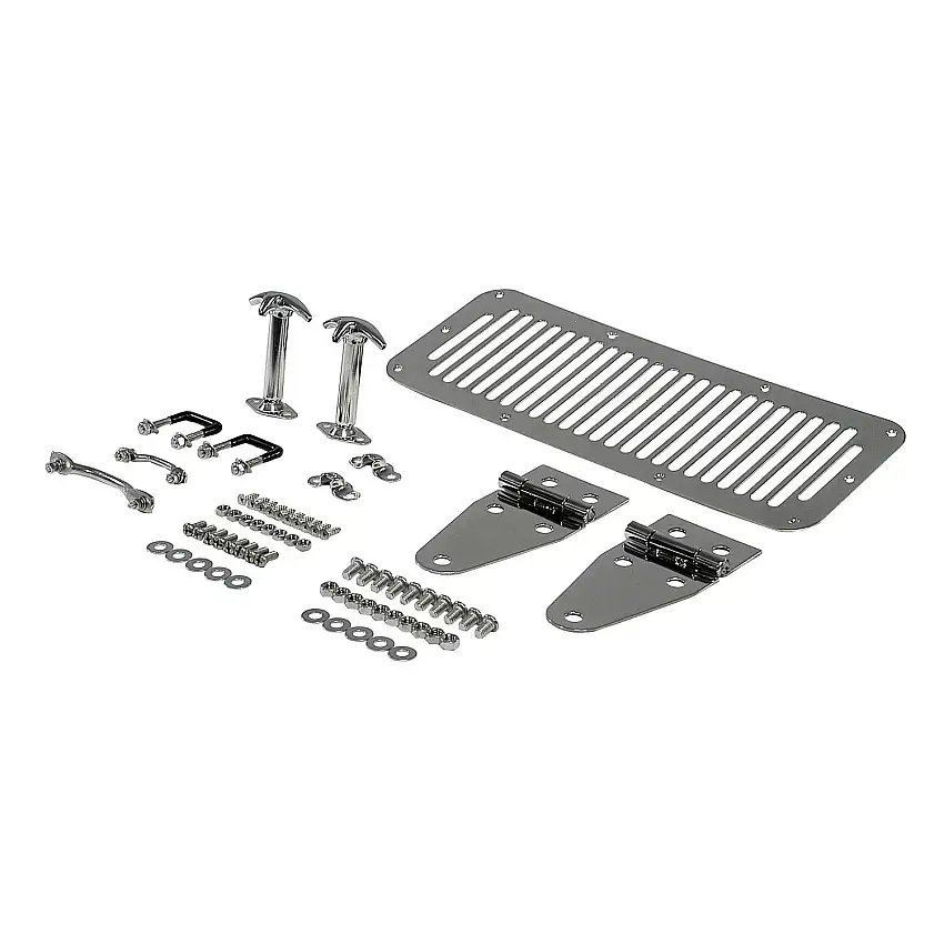 Rugged Ridge 11101.01 Hood Kit, Stainless Steel