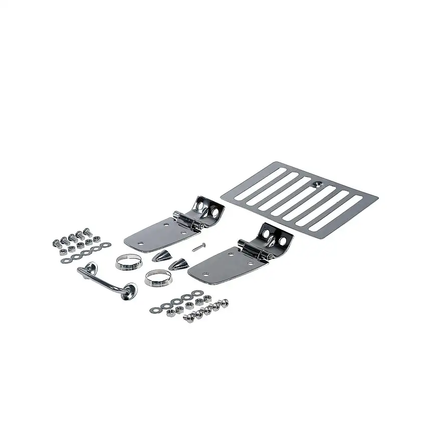 Rugged Ridge 11101.03 Complete Hood Kit, Stainless Steel