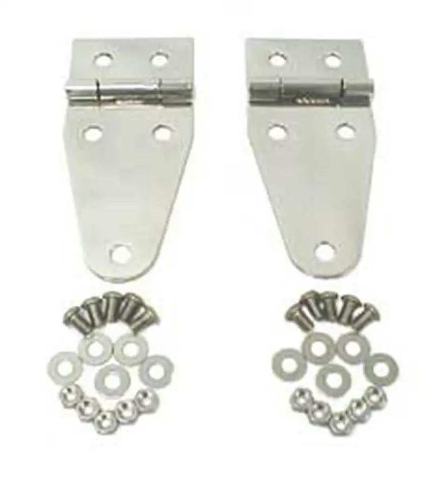 Rugged Ridge 11111.01 Hood Hinges; Stainless Steel; 76-95 Jeep CJ/Wrangler YJ