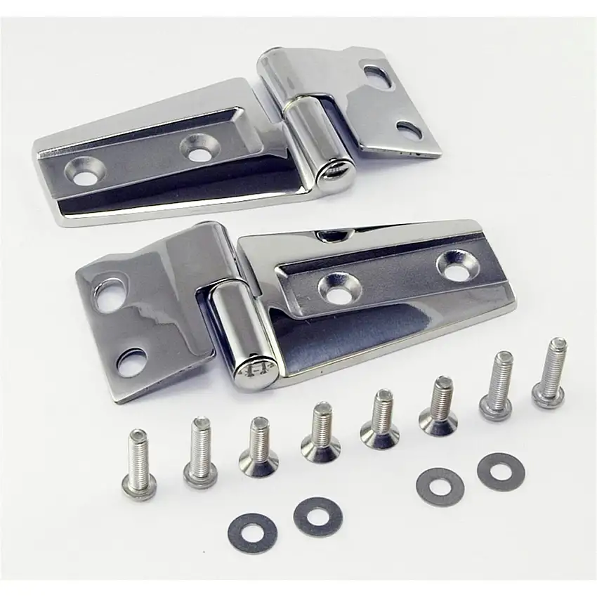 Rugged Ridge 11111.22 Hood Hinge Kit; Stainless Steel; 07-17 Jeep Wrangler JK