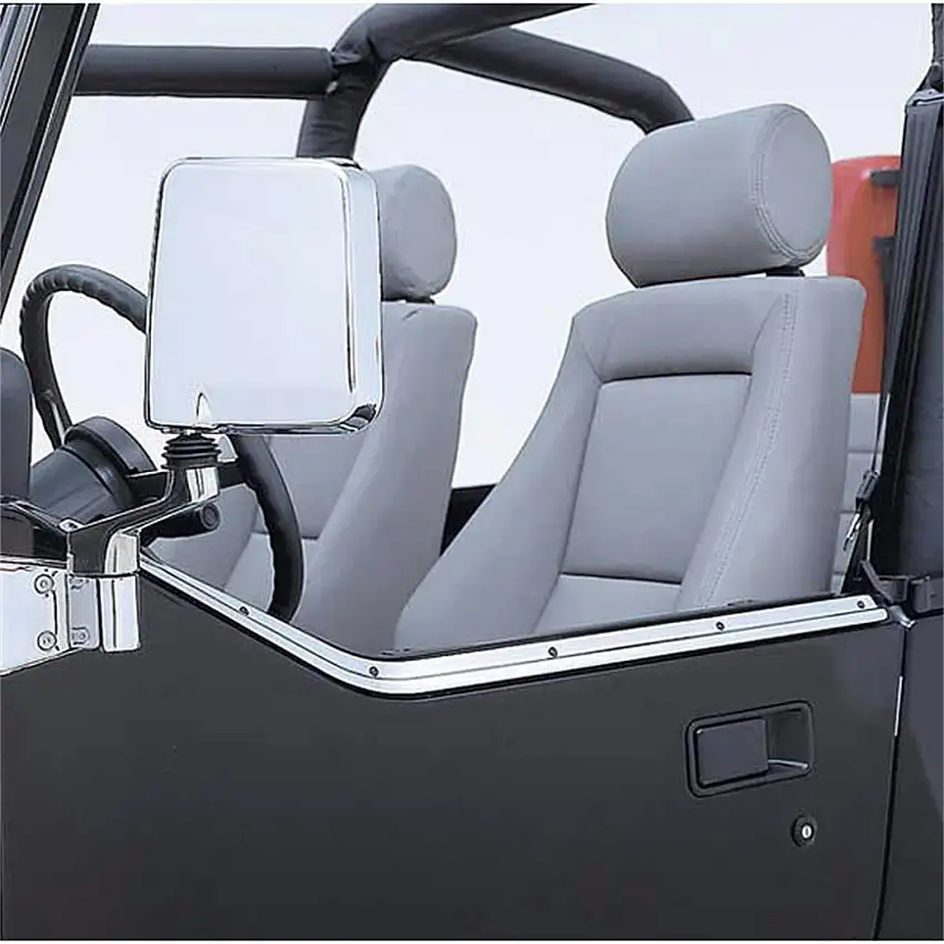 Rugged Ridge 11146.01 Half Door Retaining Channel; Stainless Steel; 87-95 Jeep Wrangler YJ